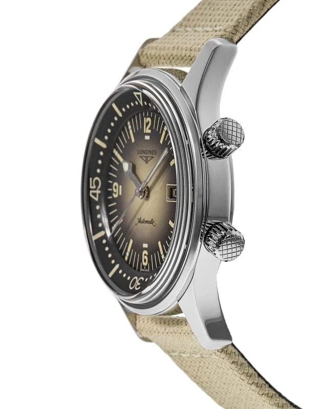 Longines Longines Legend Diver Beige Dial Fabric Strap Women's Watch L3.374.4.30.2 3
