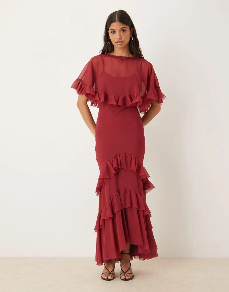 midi dress maternity Augustina Powder Blue Maternity Midi Dress With Cape – Club L London