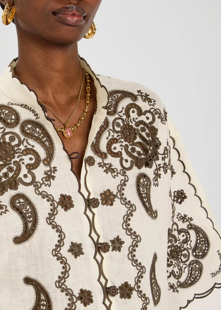Zimmermann Ascension Embroidered linen shirt 5