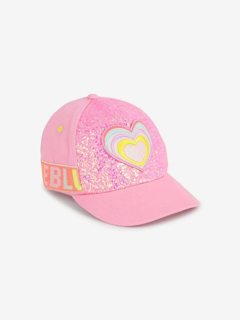 Billieblush Billieblush Girls Glitter Heart Cap in Pink 1