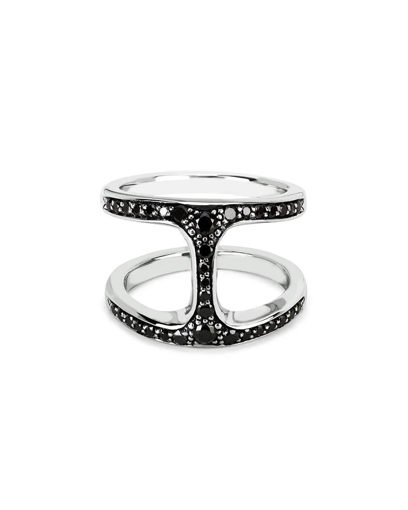 Hoorsenbuhs Sterling Silver Phantom Black Diamond Double Row Statement Ring 2