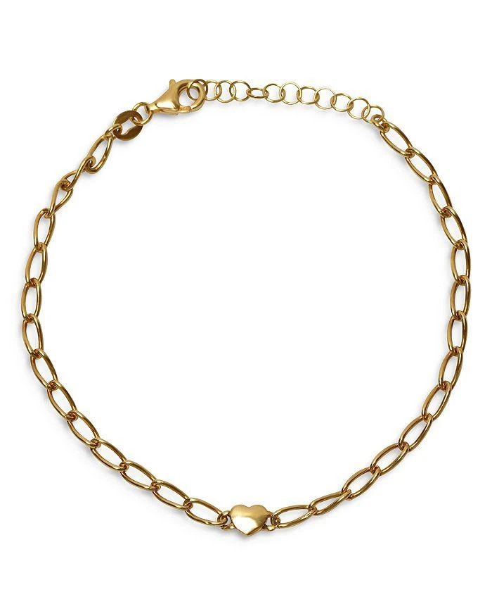Argento Vivo Heart Charm Link Bracelet in 18K Gold Plated Sterling Silver 1