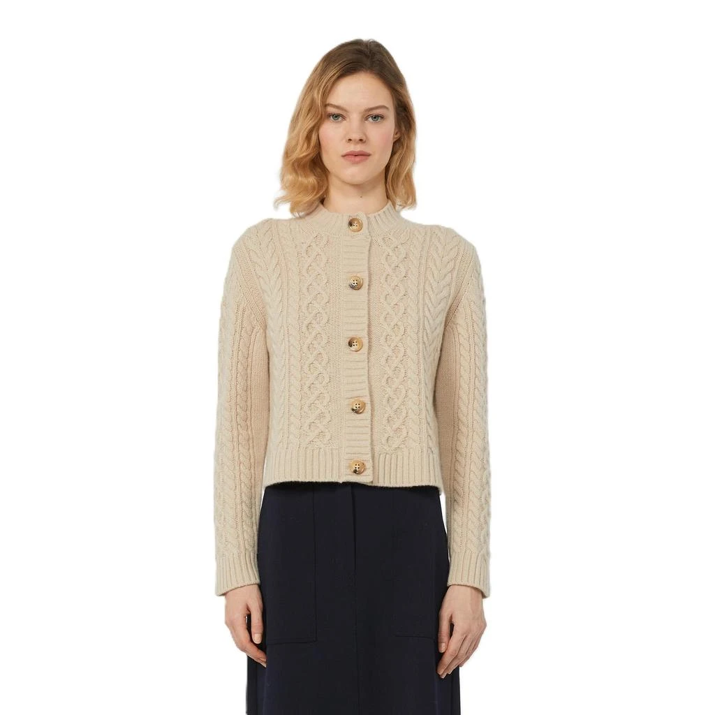 Max Mara Cable Knit Cardigan Dress With Structured Silhouette