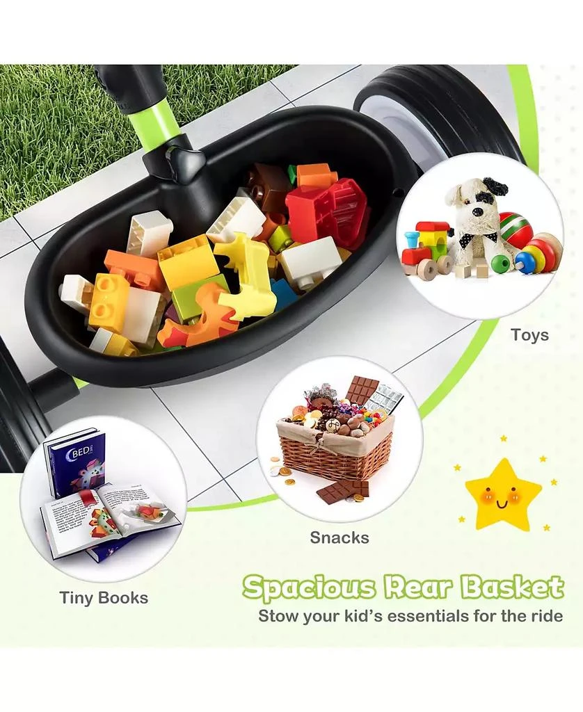 Mecale Toddler Tricycle with 3-Position Seat and Storage Basket for Kids 7