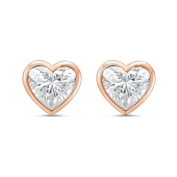 Diana M Jewels 14KT ROSE GOLD LAB GROWN heart shape STUDS IN A BEZEL SETTING WEIGHING 10.00 CTS TW
