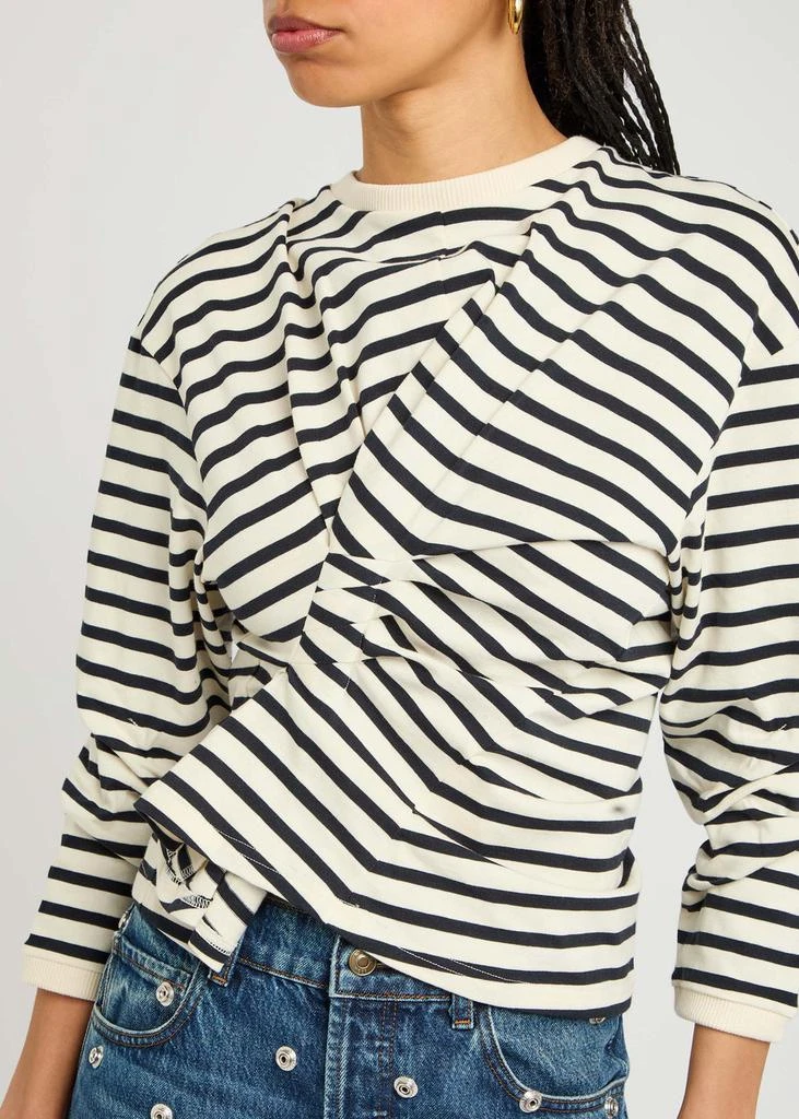 A.W.A.K.E MODE Striped knotted-detail cotton top 5