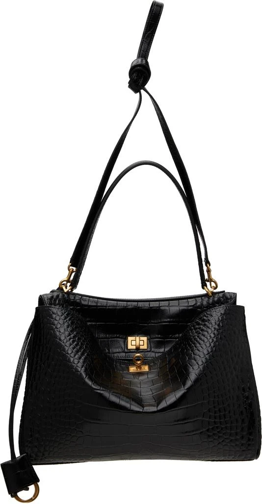 Balenciaga Black Croc Rodeo Medium Bag 4