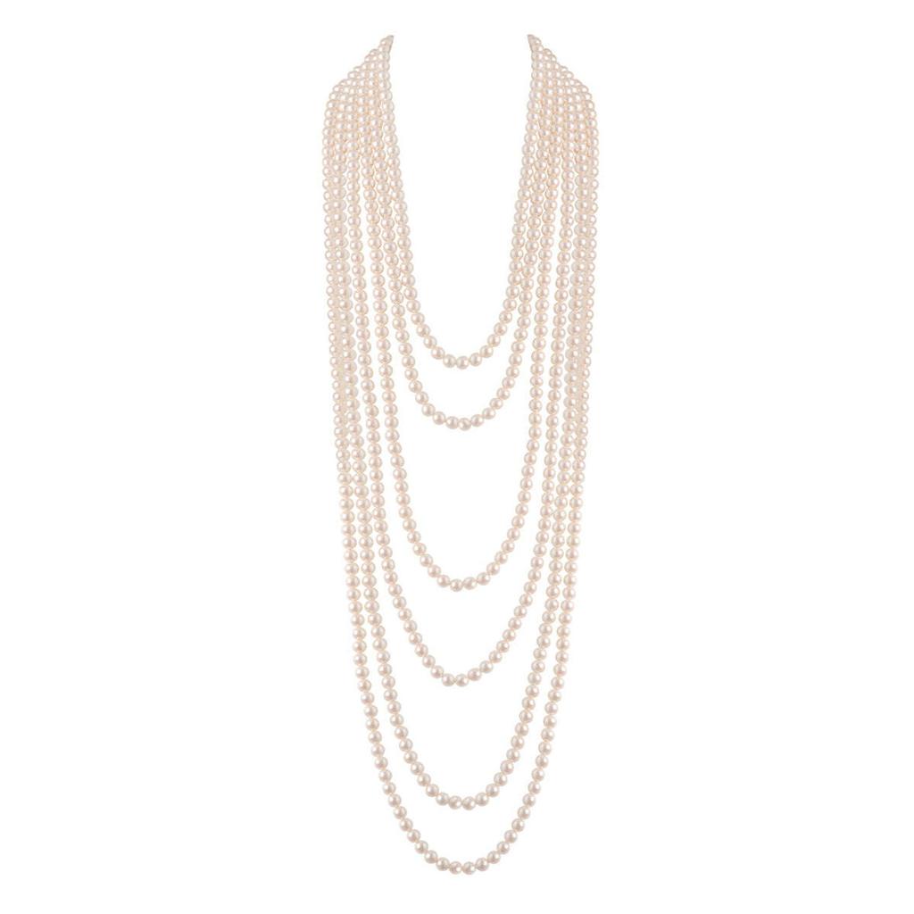 Susan Caplan Vintage 1980s vintage multi strand faux pearl necklace