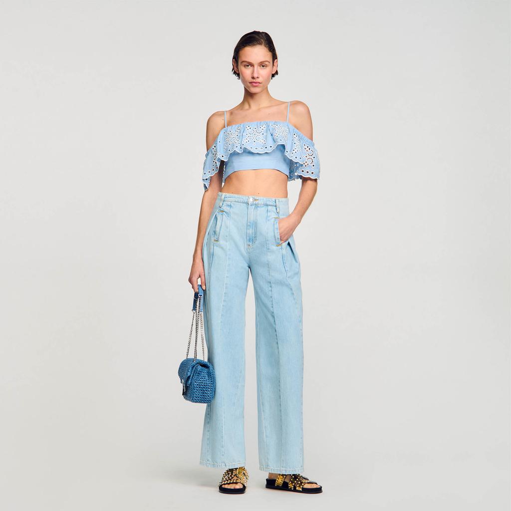 Sandro Ruffled crop top