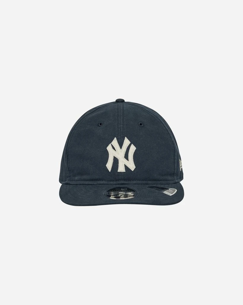 New Era New York Yankees Canvas Felt Logo Retro Crown 9FIFTY Strapback Cap Navy 2