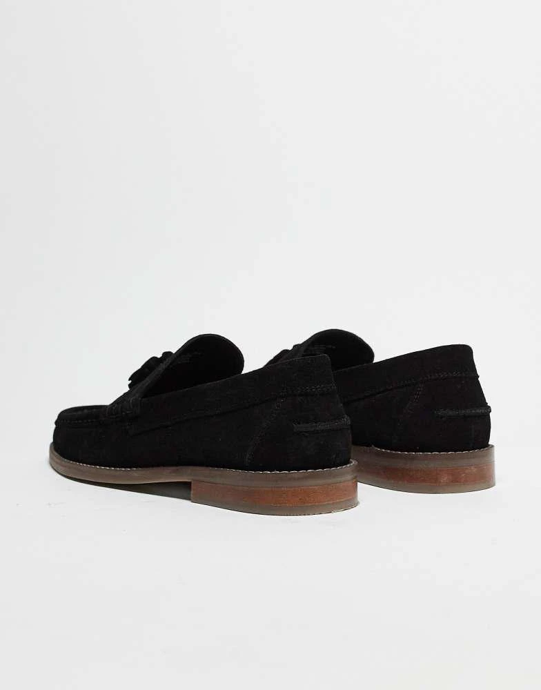 ASOS ASOS DESIGN tassel loafers in black suede with natural sole 4