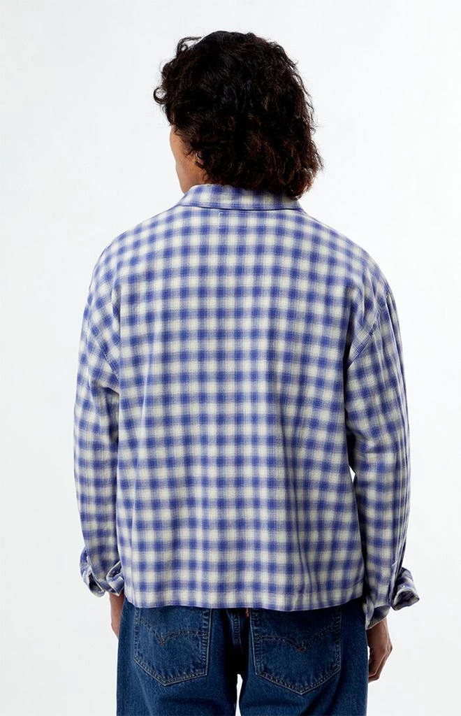PacSun Blue Plaid Long Sleeve Button Down Shirt 4