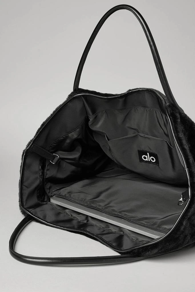 Alo Faux Fur Tote Bag - Black 4