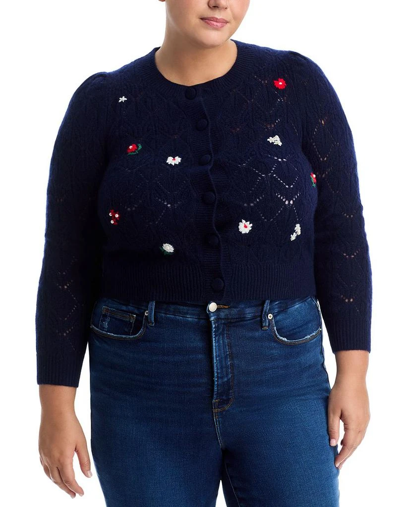 AQUA AQUA 100% Cashmere Crewneck Cardigan Sweater - Exclusive 6