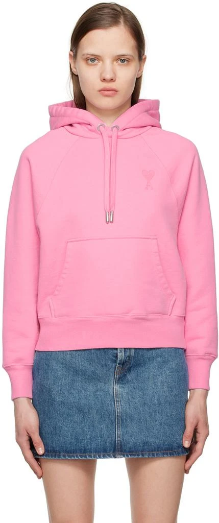 AMI Paris Pink Ami De Cœur Hoodie 1