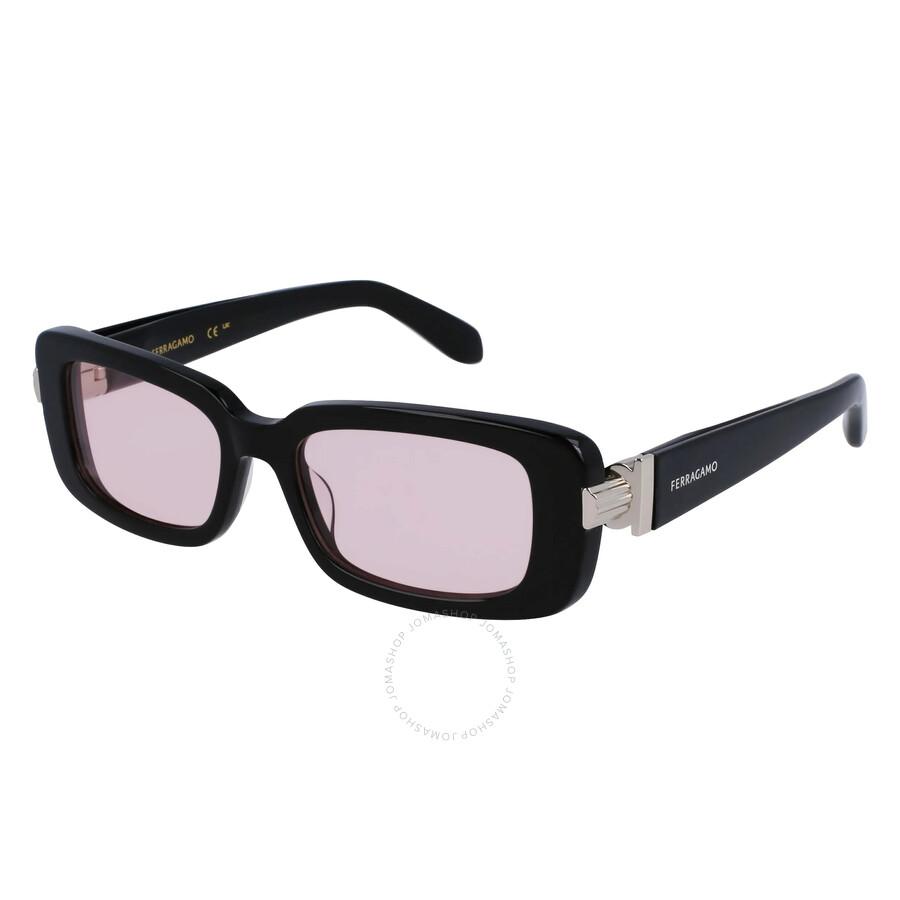 Salvatore Ferragamo Salvatore Ferragamo Pink Rectangular Ladies Sunglasses SF1105S 005 52