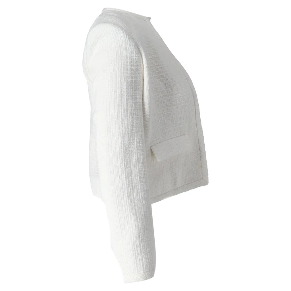 Theory Open Blazer in White Cotton Tweed 2