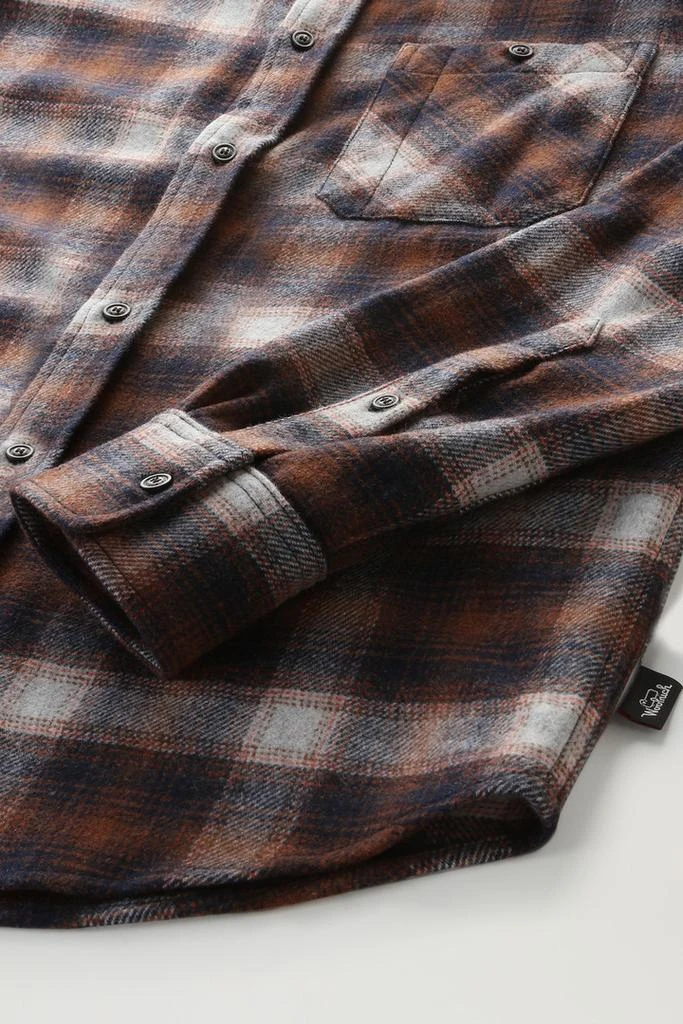 WOOLRICH Wool Blend Trout Run Plaid Flannel Shirt - Men - Black 3