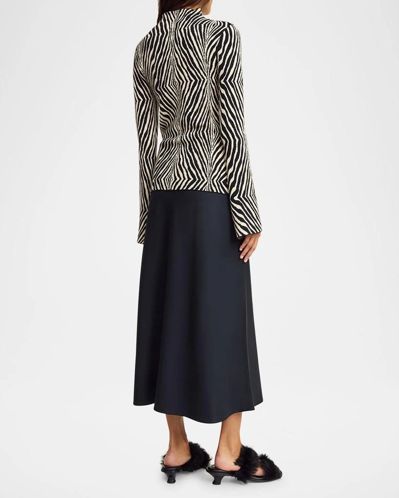 BY MALENE BIRGER Bernie Mock-Neck Zebra Intarsia Sweater 2