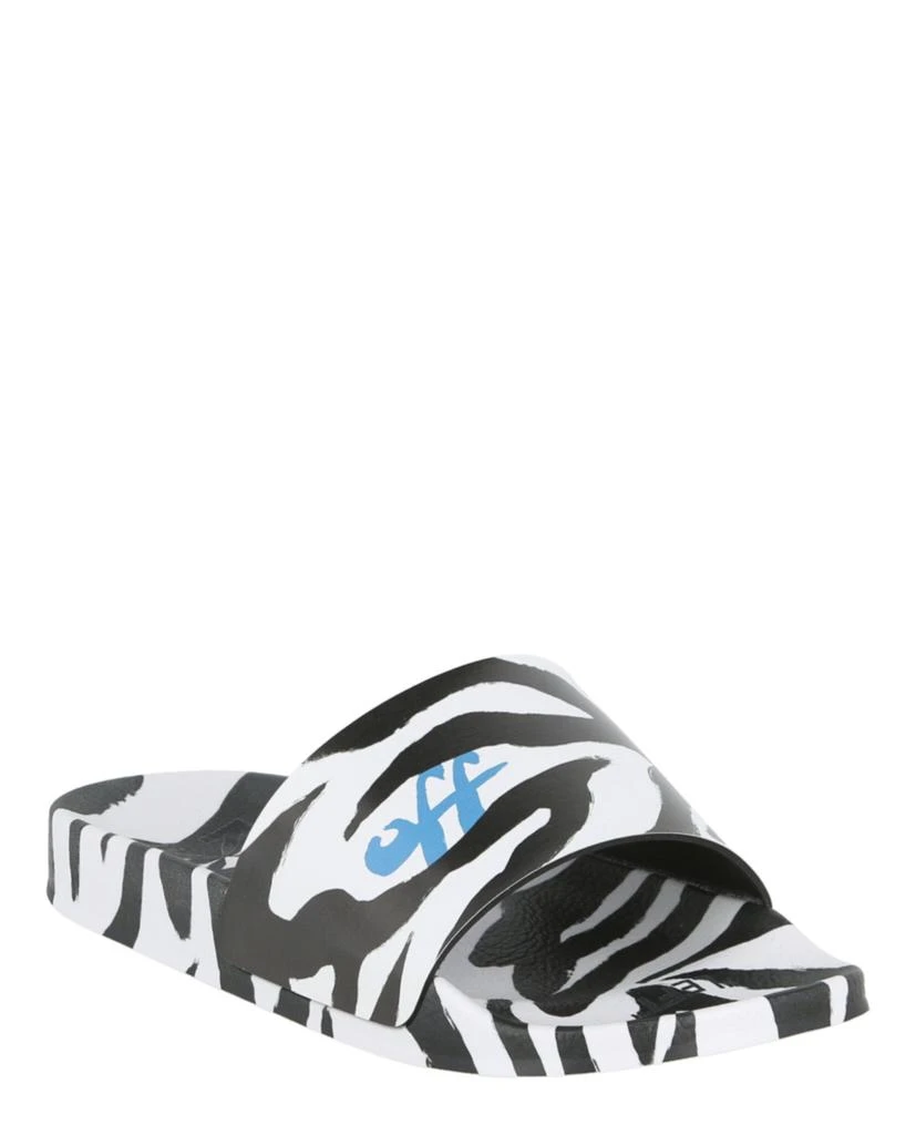 Off-White Zebra Print Pool Slides 2