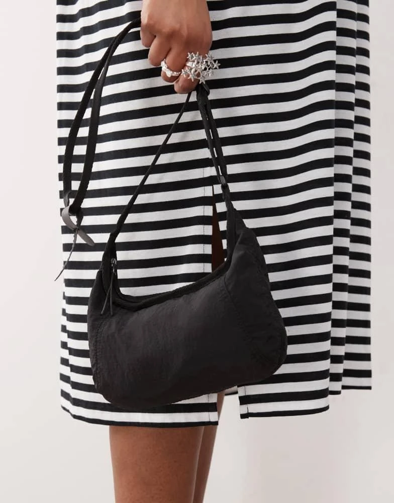 Weekday Weekday ripstop tech cross body bag in black 1