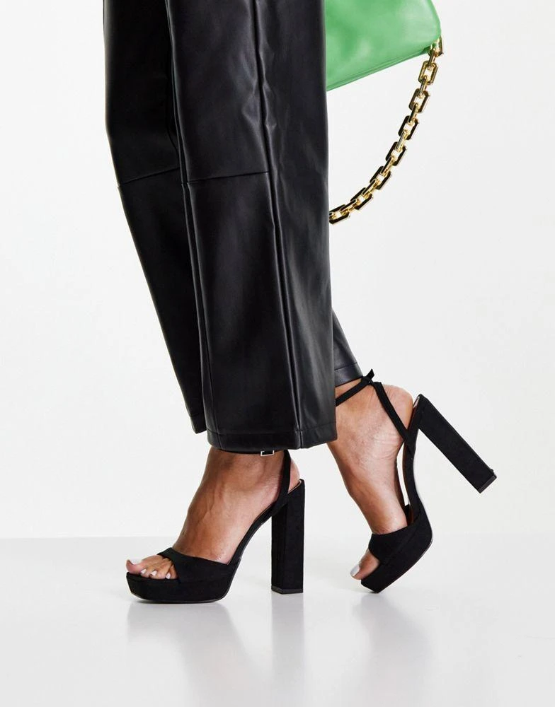 Asos Design Black Block Heel Platform Shoes Shop ASOS DESIGN Noun