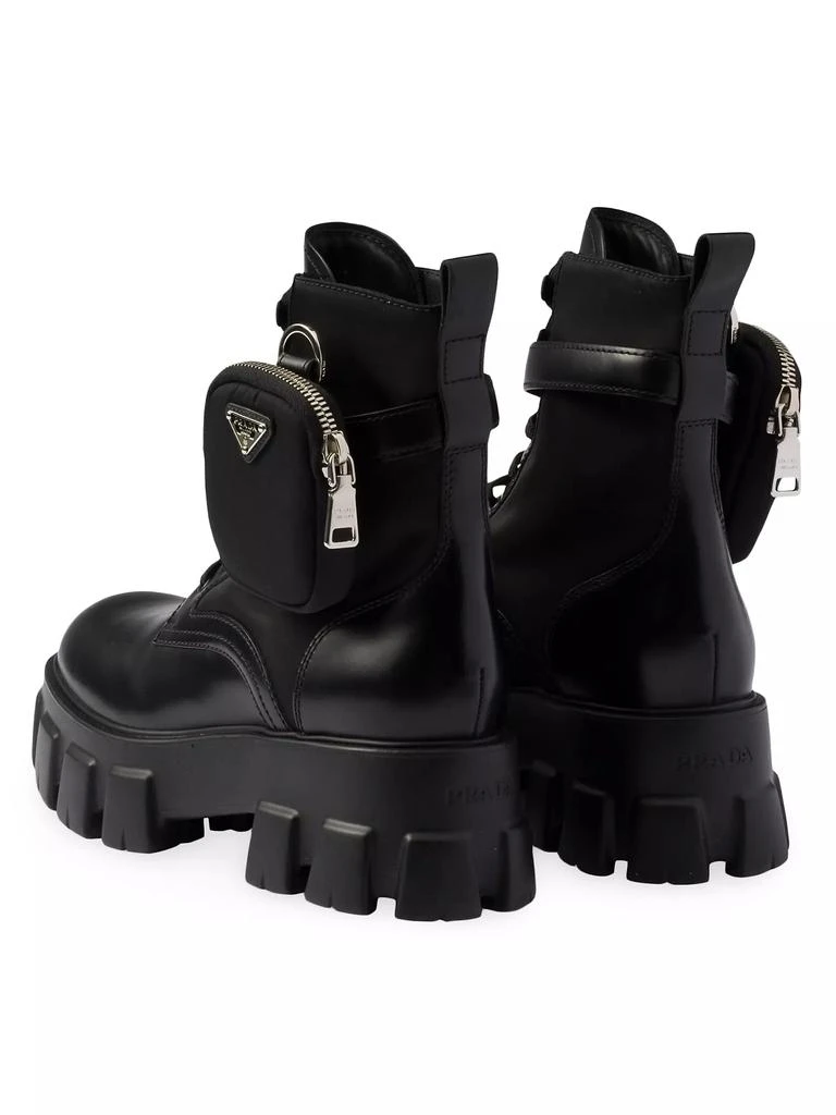 Prada Monolith Leather and Re-Nylon Combat Boots 4