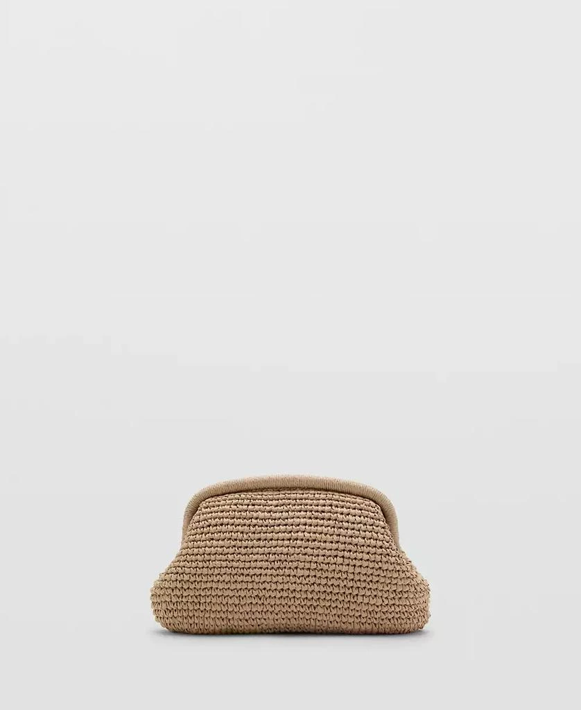 Mango Women's Natural Fiber Clutch Bag