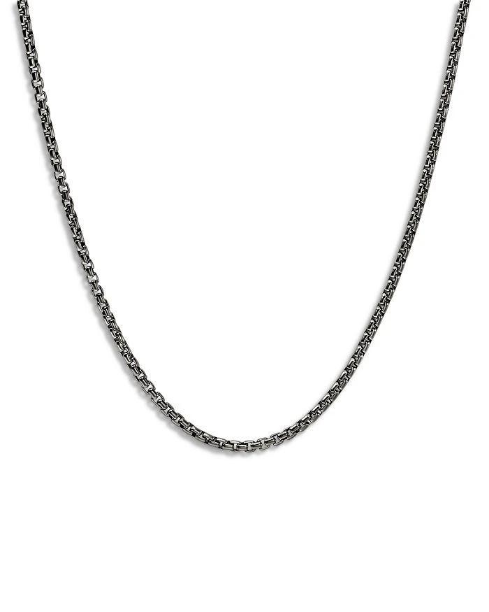 John Hardy Men
s Dark Silver Chain Box Link Necklace, 20"