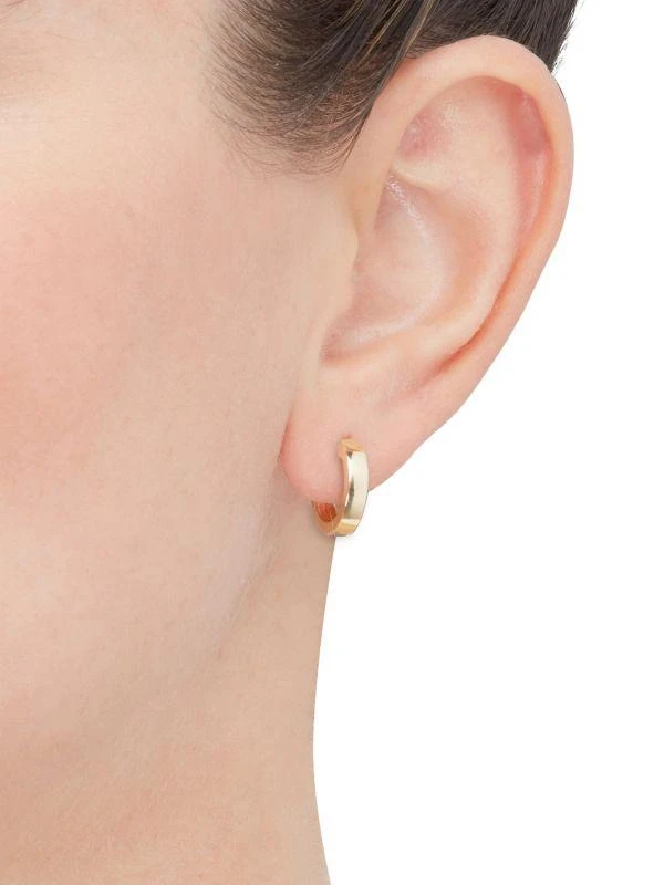 Saks Fifth Avenue 14K Yellow Gold Round Huggie Earrings 4