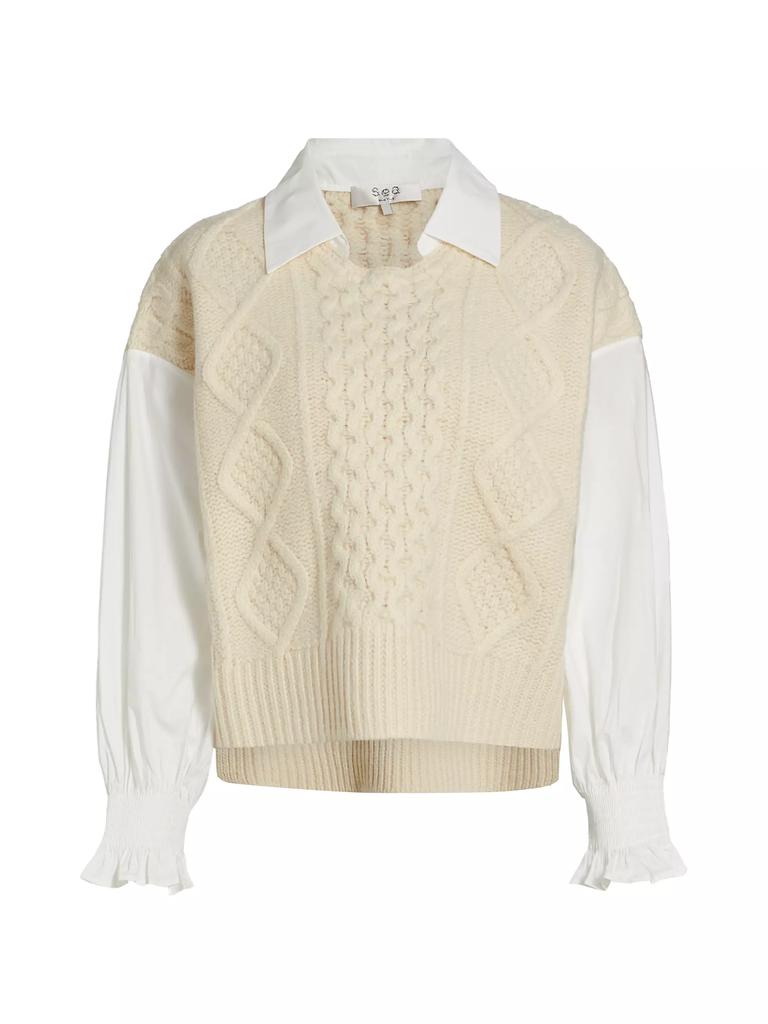 Sea Devina Mix Media Sweater