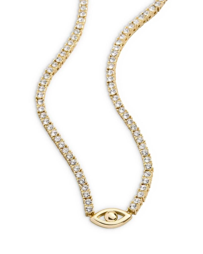 BAUBLEBAR Polished Evil Eye Crystal Tennis Necklace, 17-20" 1