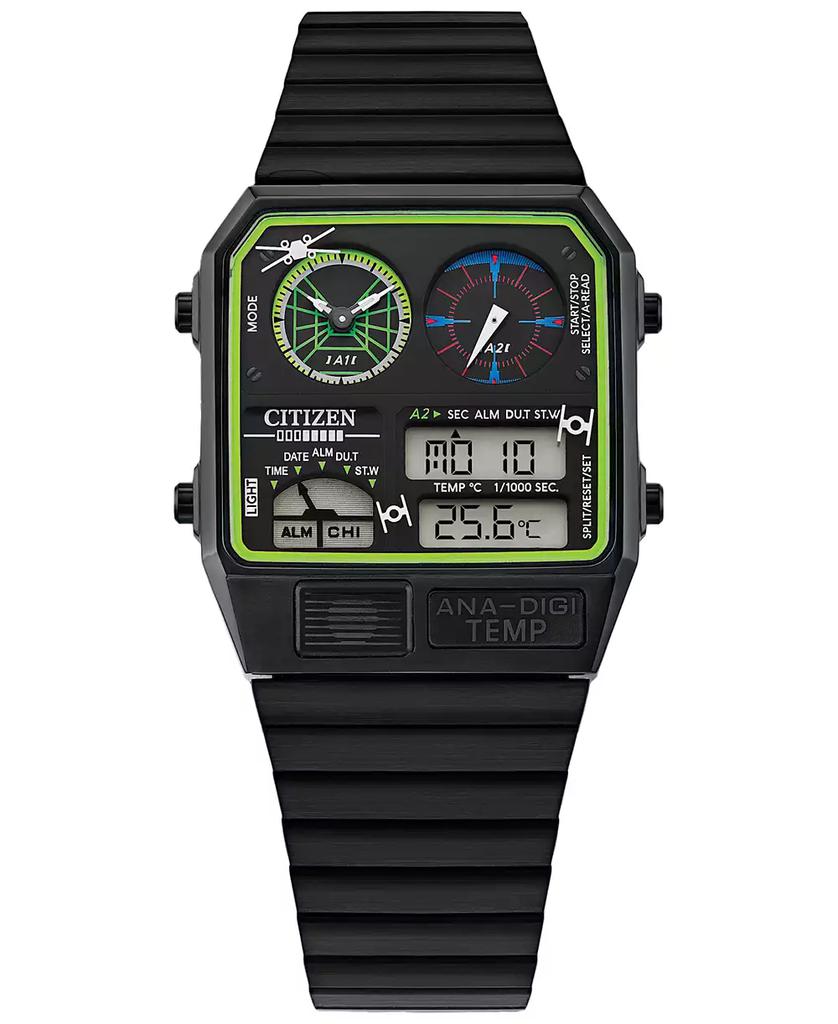 Citizen Trench Run Analog-Digital Black Stainless Steel Bracelet Watch 33mm