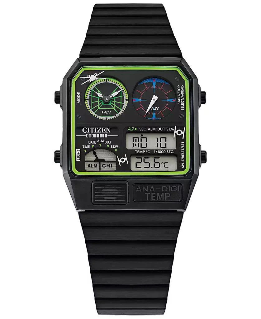Citizen Trench Run Analog-Digital Black Stainless Steel Bracelet Watch 33mm 1