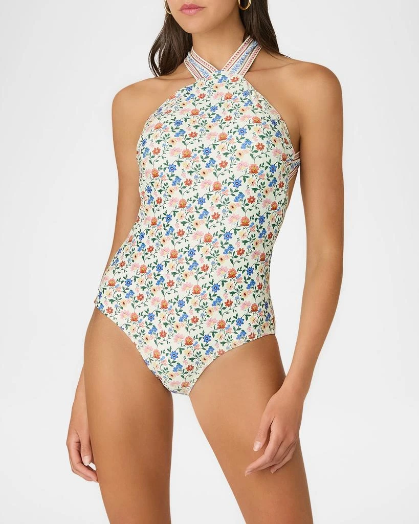 Shoshanna Floral High Neck One-Piece Swimsuit 2