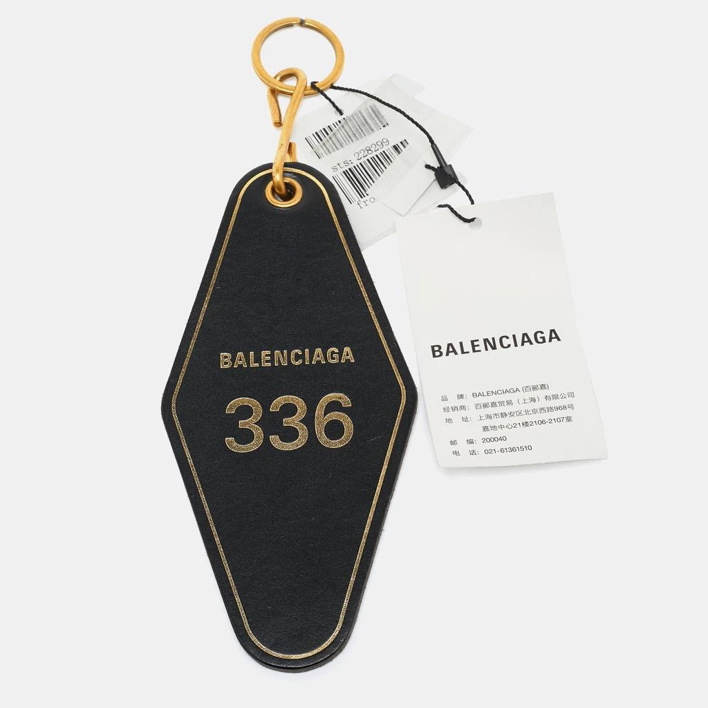 Balenciaga Balenciaga Black Leather Hotel Diamond Key Ring 1