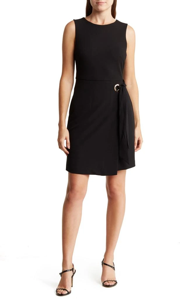 Shari Side-Pleat Dress in Black main image 1