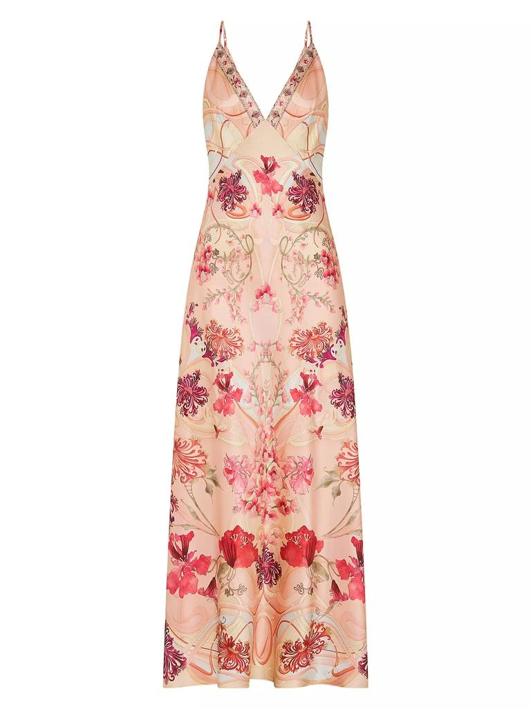 Camilla Floral Silk V-Neck Maxi Dress 1