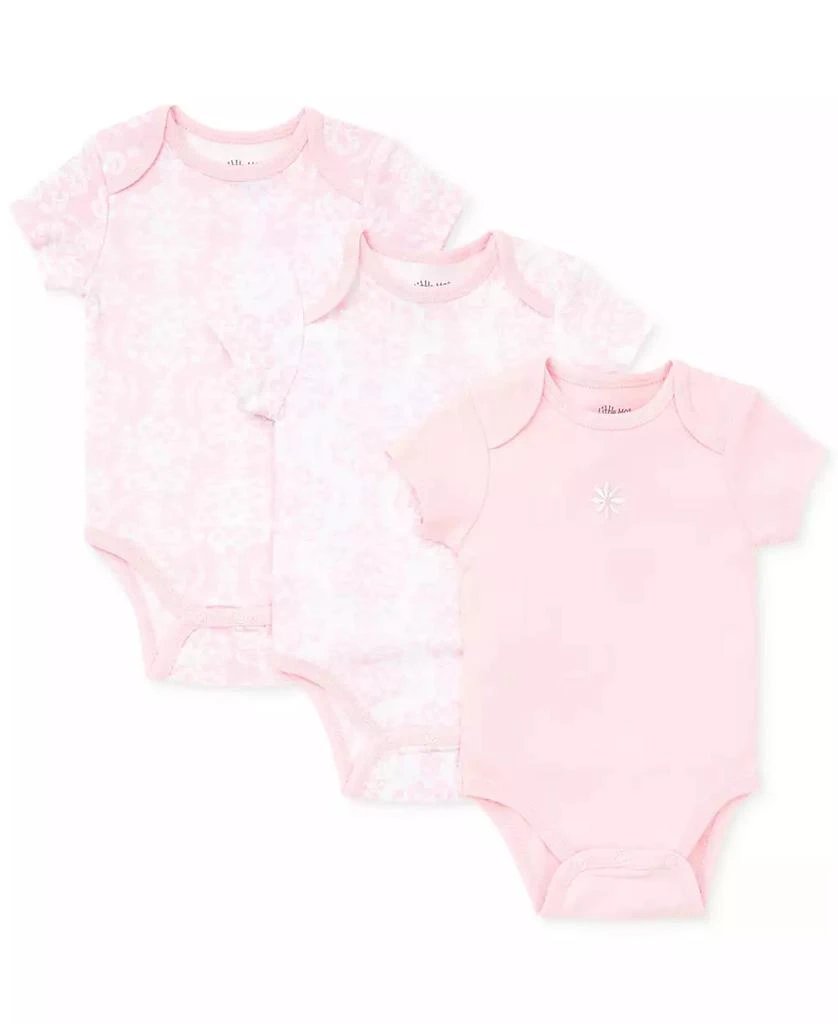 Little Me Baby Girls Damask Short Sleeved Bodysuits, Pack of 3 1