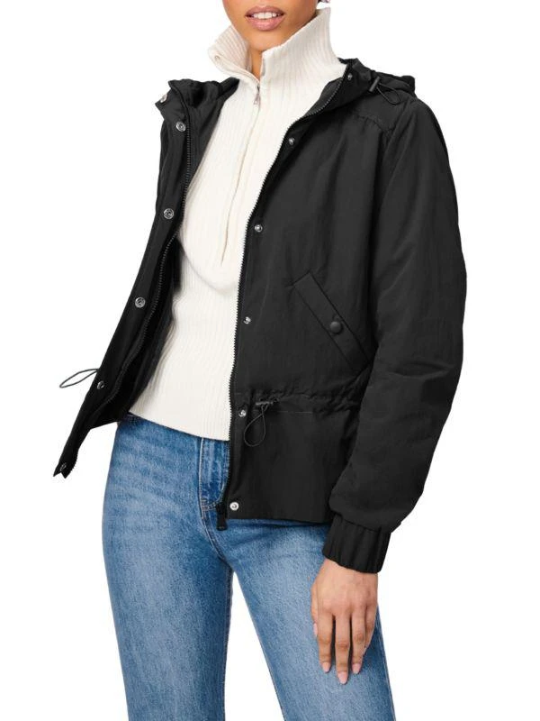 Bernardo Solid Peplum Hooded Rain Jacket 4