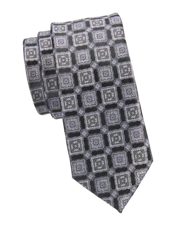 Hickey Freeman ​Geometric Silk Tie 1