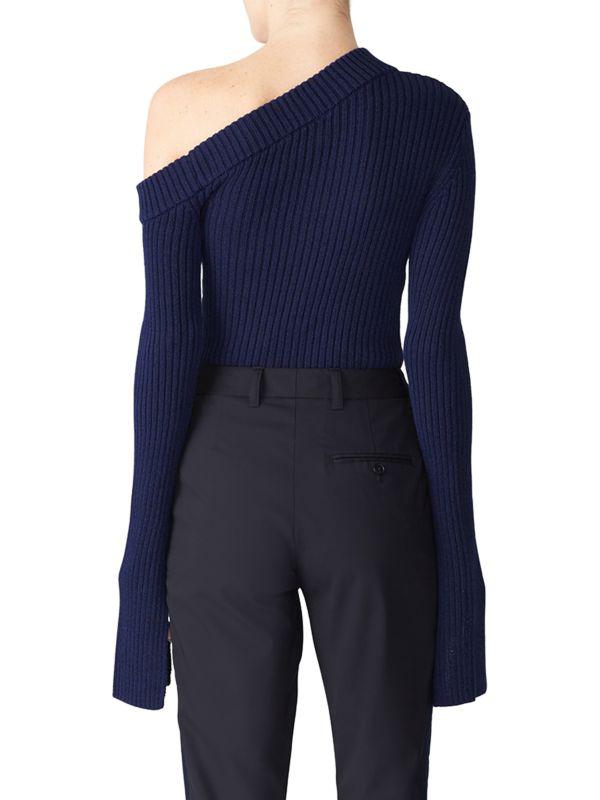Solace London Ribbed One Shoulder Sweater