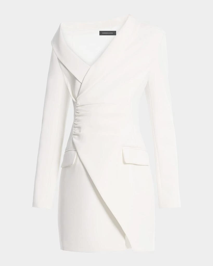 BCBG Ruched One-Shoulder Blazer Mini Dress 1