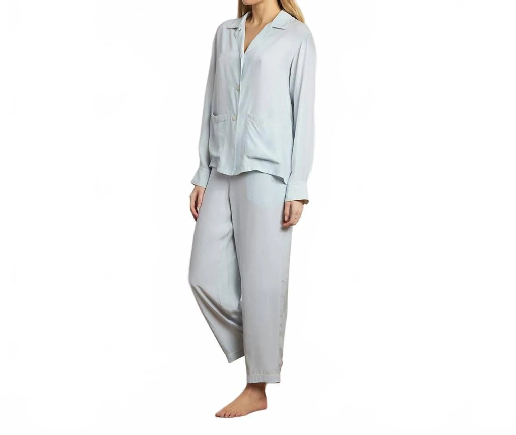 The Sleep Code Women
s Washable Silk Long Pj Set In Fresh Air