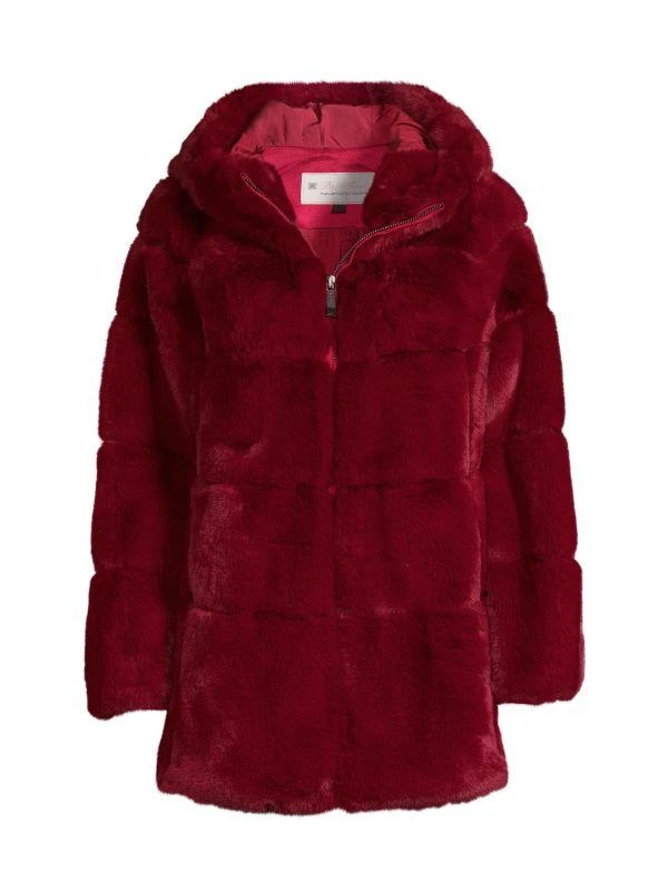 BELLE FARE Hooded Faux Fur Coat 3