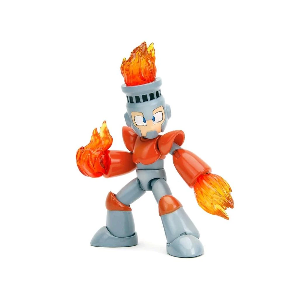 Jada Toys Jada  5.5 in. Fire Man Moveable Figure with Accessories Alternate Head 
Hands Mega Man 1987 Video Game Model