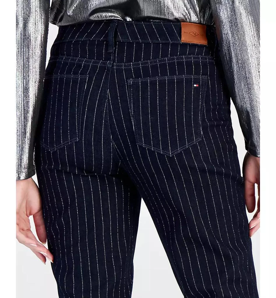 Tommy Hilfiger Women's Tribeca Striped Shine Ankle Jeans 7