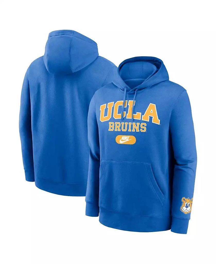 NIKE Men's Light Blue UCLA Bruins Legacy Foundational Two-Hit Club Performance Pullover Hoodie 1
