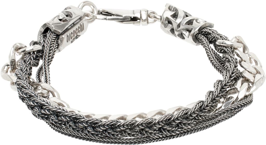 ブレスレット Emanuele Bicocchi Silver 925 Skull Chain Bracelet Emanuele Bicocchi bracelets for Men | SSENSE