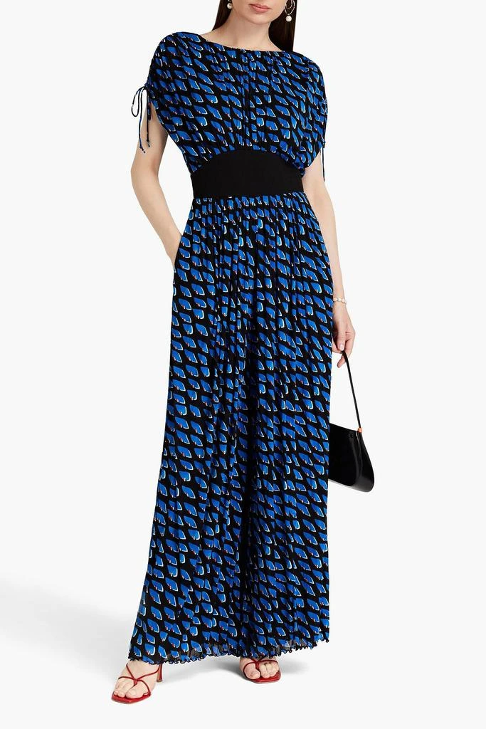 Diane von Furstenberg Andra printed stretch-mesh wide-leg jumpsuit 2